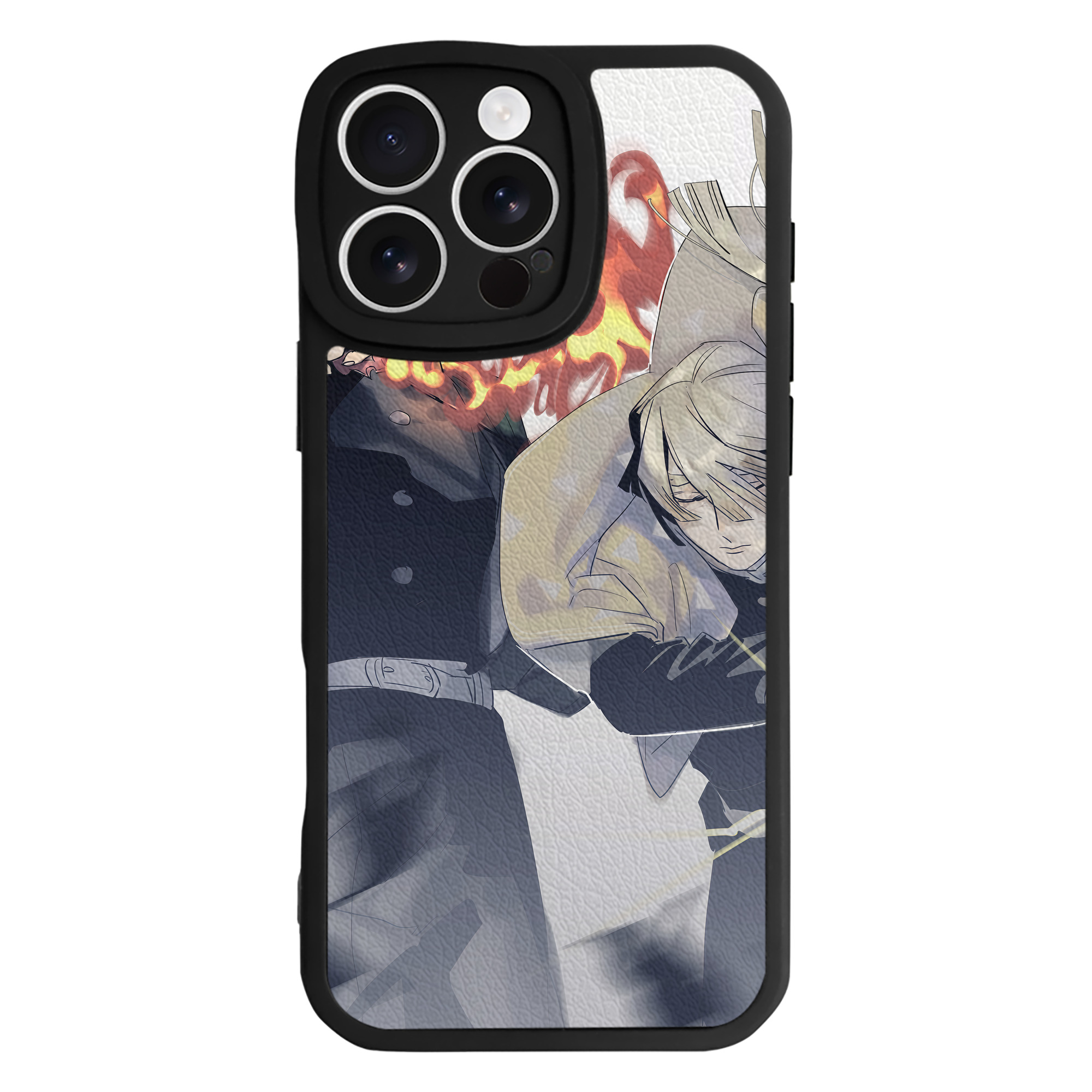 （画像用） 鬼滅の刃（きめつのやいば）竈門 炭治郎／かまど たんじろう Kamado Tanjirou 【iPhone 16シリーズ対応】シリコンスマホケース（レザー調） 材質：シリコン